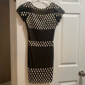 Worn once like new condition Holt mini black dress with handmade white sparkle